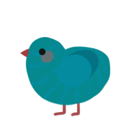 test 2, a teal and sea chicken with a bar pattern