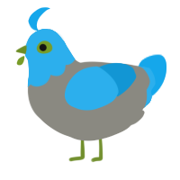 A ash and sky chicken with a head pattern