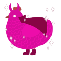 Prince James, a fuchsia chicken with a lace pattern