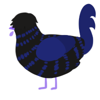 (unnamed), a sable and navy chicken with a bar pattern