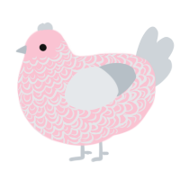 Rosé, a rose and mist chicken with a double-lace pattern