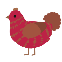 (unnamed), a crimson and russet chicken with a bar pattern