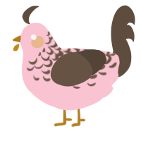 A rose and bark chicken with a half-lace pattern