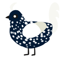 Yeast Soda, a tumblr and white chicken with a speckle pattern