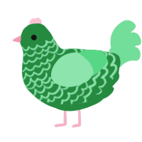 A viridian and spring chicken with a lace pattern