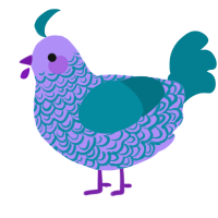Berry Treat, a lilac and sea chicken with a double-lace pattern