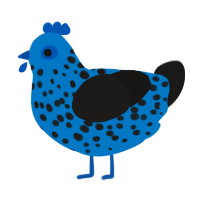 (unnamed), a sapphire and sable chicken with a speckle pattern