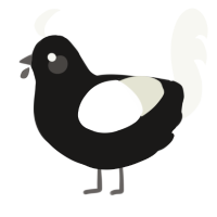 (unnamed), a sable and white chicken