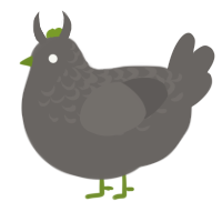 Gargoyle, a grey chicken with a half-lace pattern