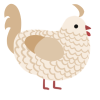 A cream and beige chicken with a lace pattern