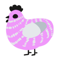 (unnamed), a lavender and mist chicken with a bar pattern