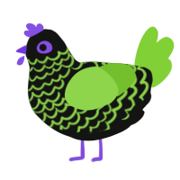 (unnamed), a black and grass chicken with a lace pattern