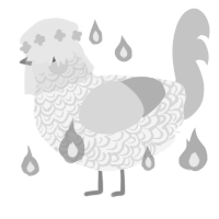 A white and silver chicken with a double-lace pattern