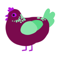 A wine and spring chicken with a neck-speckle pattern