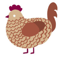 A beige and russet chicken with a lace pattern