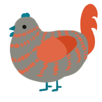 A ash and vermilion chicken with a bar pattern