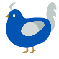 A ultramarine and silver chicken