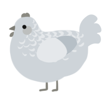 A mist chicken with a half-lace pattern