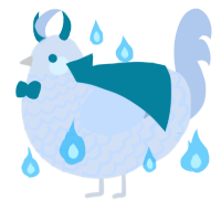 A cream and mist chicken with a lace pattern
