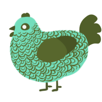 (unnamed), a mint and olive chicken with a double-lace pattern