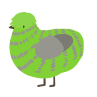 A grass and ash chicken with a bar pattern