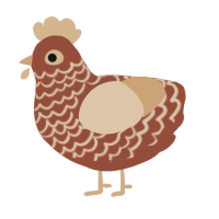 A russet and beige chicken with a lace pattern