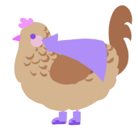 A beige and brown chicken with a half-lace pattern