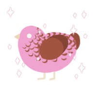 neopolitan, a pink and russet chicken with a half-lace pattern