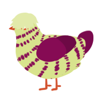 Undead, a lemon and wine chicken with a bar pattern