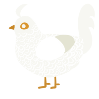 (unnamed), a white chicken with a double-lace pattern