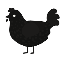 (unnamed), a black and sable chicken with a speckle pattern