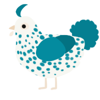 (unnamed), a white and sea chicken with a speckle pattern