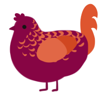 (unnamed), a maroon and vermilion chicken with a half-lace pattern