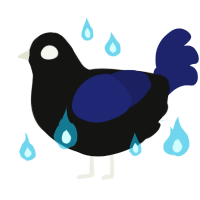 Cold, a black and navy chicken
