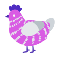 A orchid and mist chicken with a bar pattern