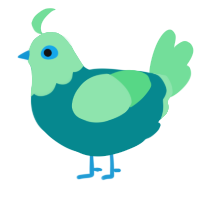 A teal and spring chicken with a head pattern