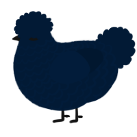 True Blue Tumblr, a tumblr chicken with a lace pattern
