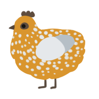 (unnamed), a orange and mist chicken with a speckle pattern