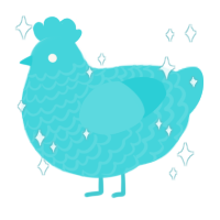Aqua, a aqua chicken with a lace pattern