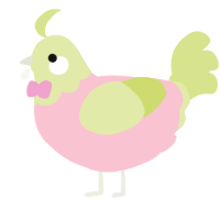 Glisten, a rose and lemon chicken with a head pattern
