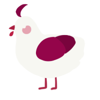(unnamed), a white and maroon chicken