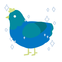 A sapphire and sea chicken with a head pattern
