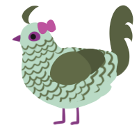 A spring and olive chicken with a lace pattern