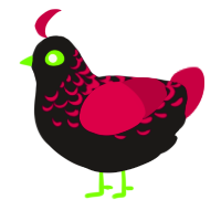 A sable and maroon chicken with a half-lace pattern