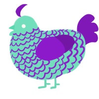 (unnamed), a mint and violet chicken with a lace pattern