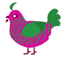 (unnamed), a fuchsia and viridian chicken with a lace pattern