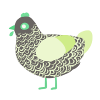 A grey and apple chicken with a double-lace pattern