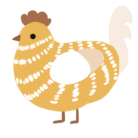 A honey and cream chicken with a bar pattern