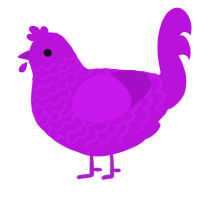 Amatista, a amethyst chicken with a lace pattern