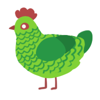 A grass and viridian chicken with a lace pattern